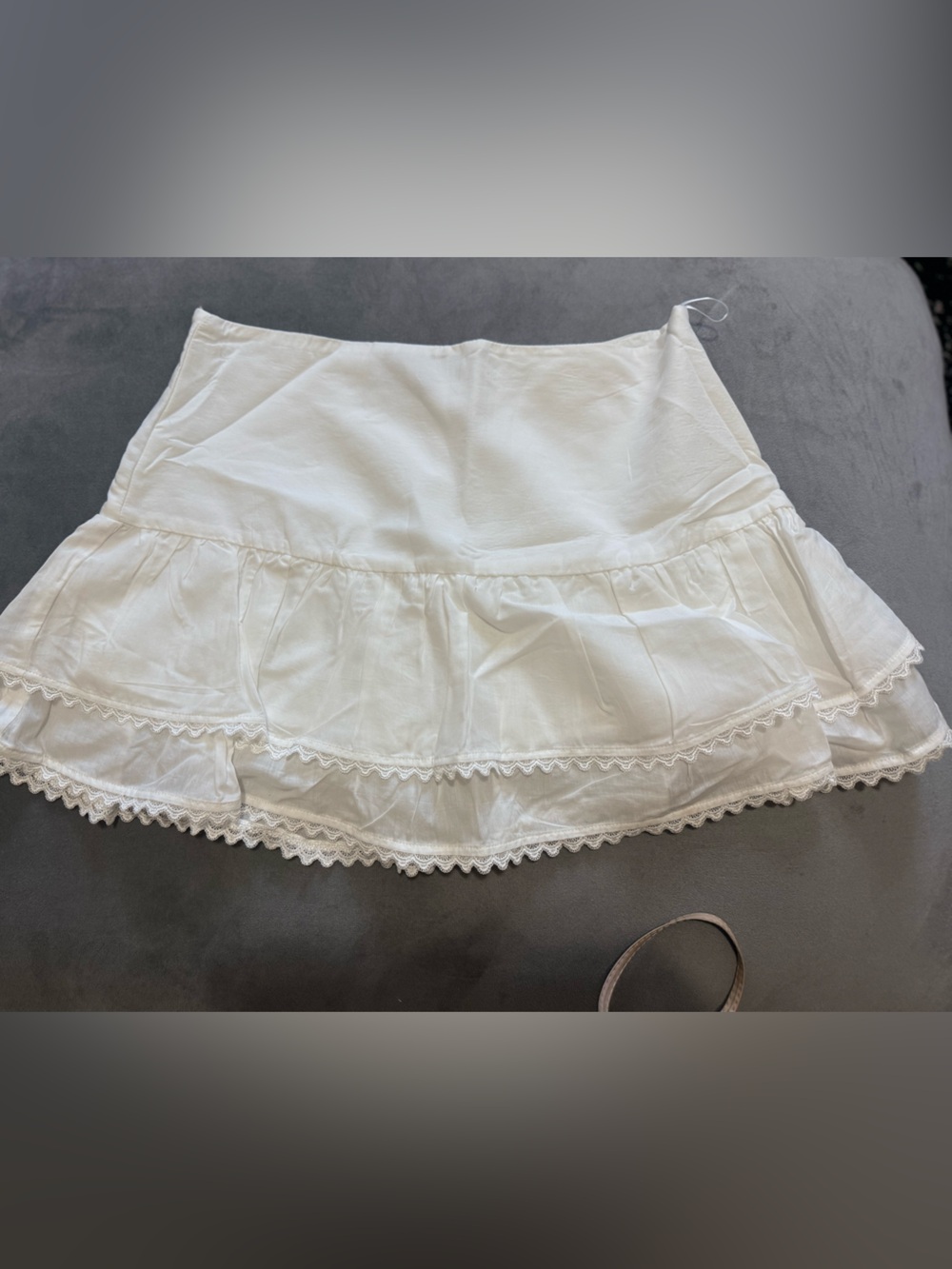 Zara White Tiered Ruffle Mini Skirt